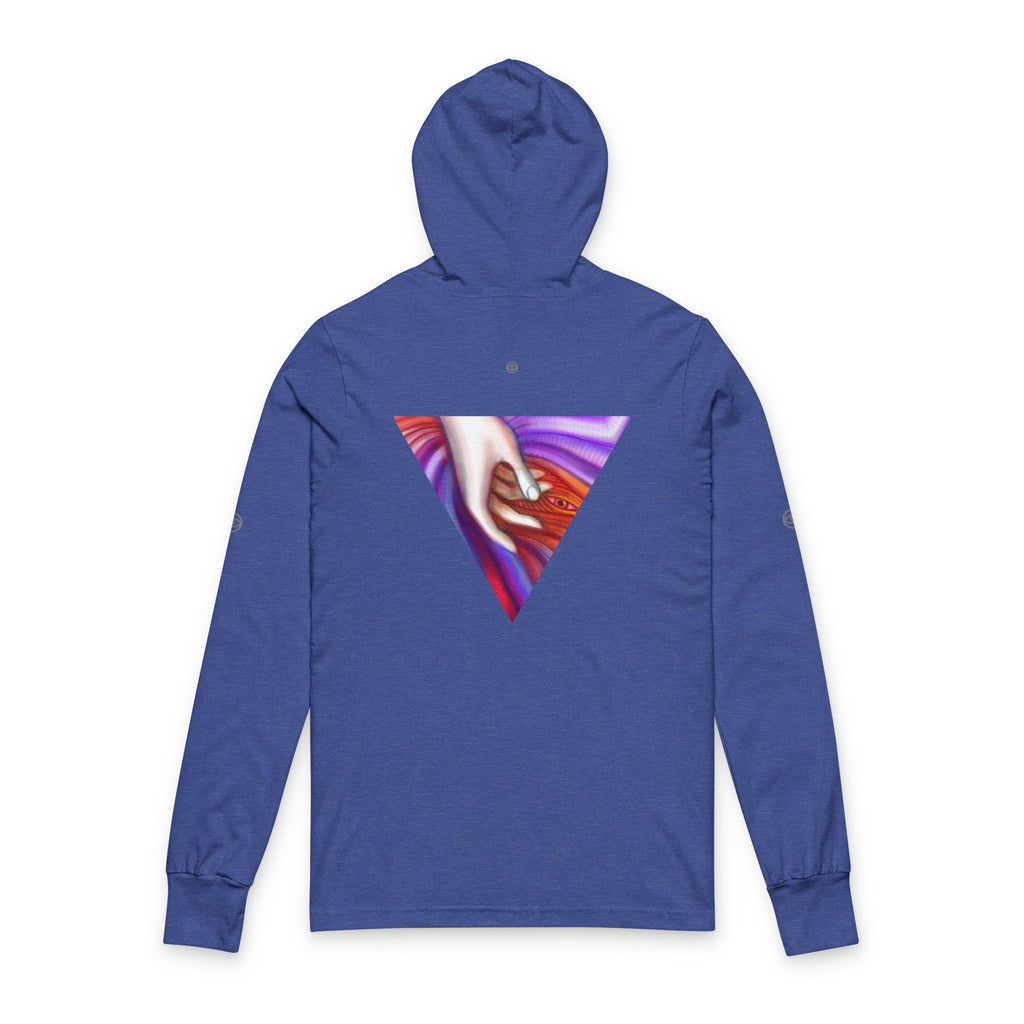 Hooded Long Sleeve Tee — Triangular Abstract Hand Graphic #dhe23876