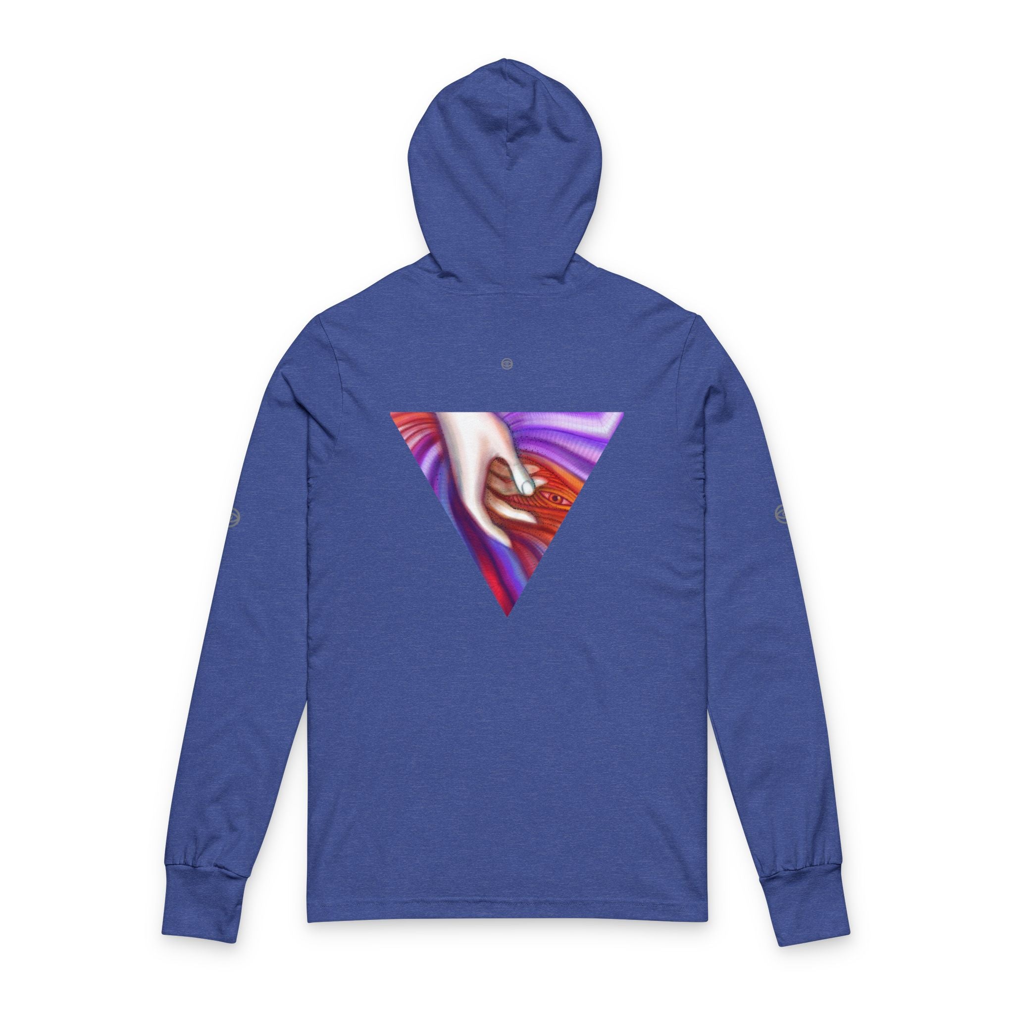 Hooded Long Sleeve Tee — Triangular Abstract Hand Graphic #dhe23876
