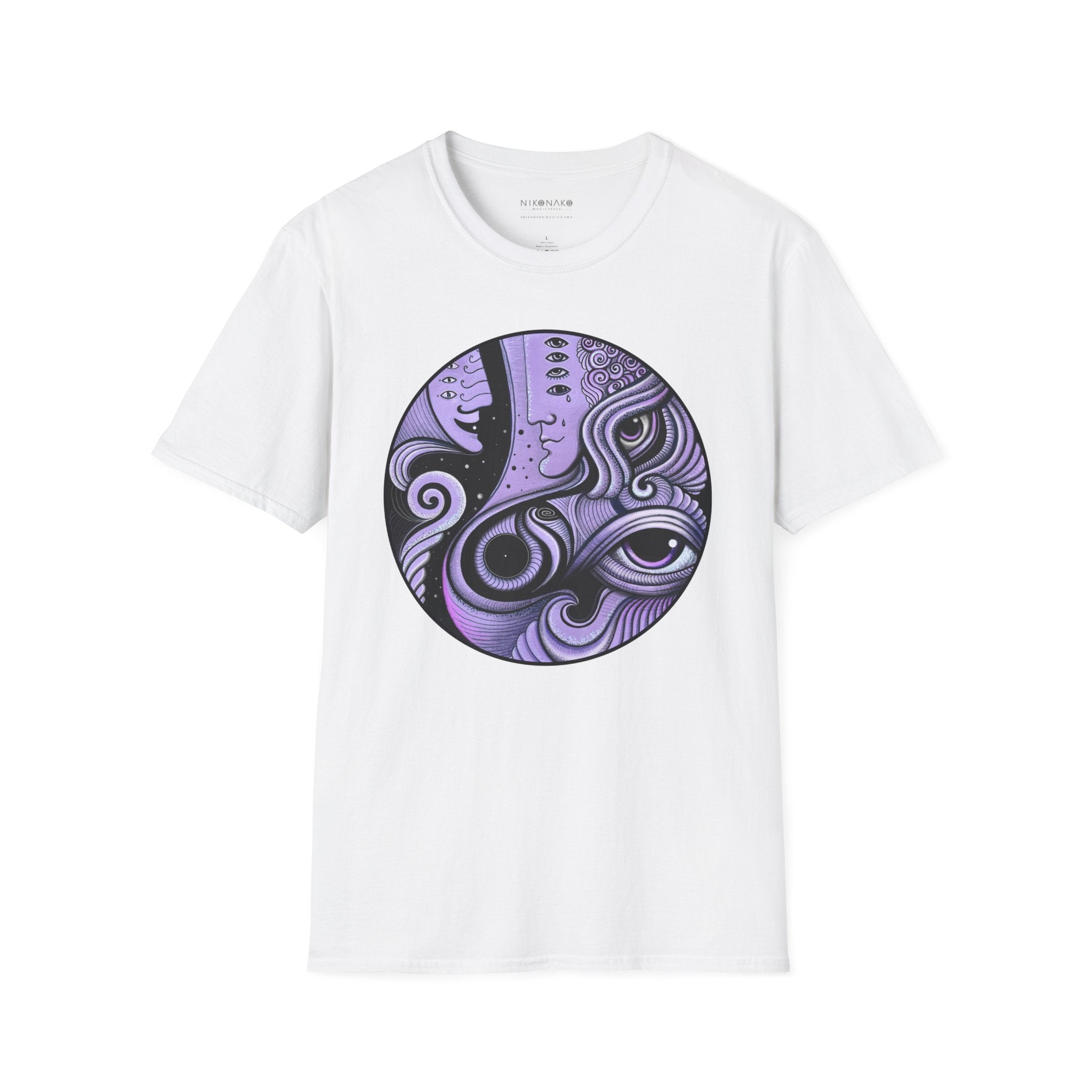 Abstract Purple Swirl Art T-Shirt | Psychedelic Keyhole Design