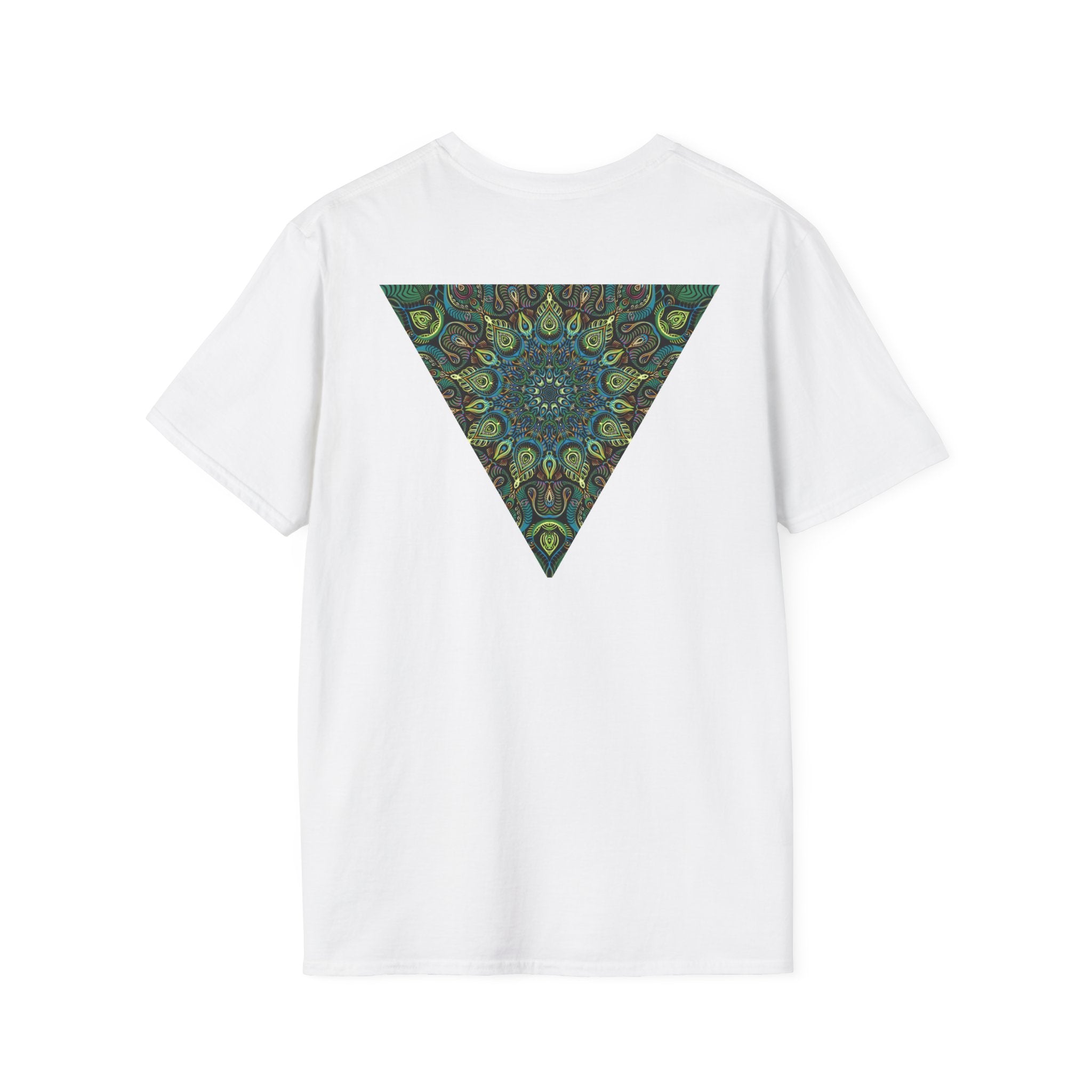 Green Mandala Triangle T-Shirt – Psychedelic Geometric Art Tee # kh9732