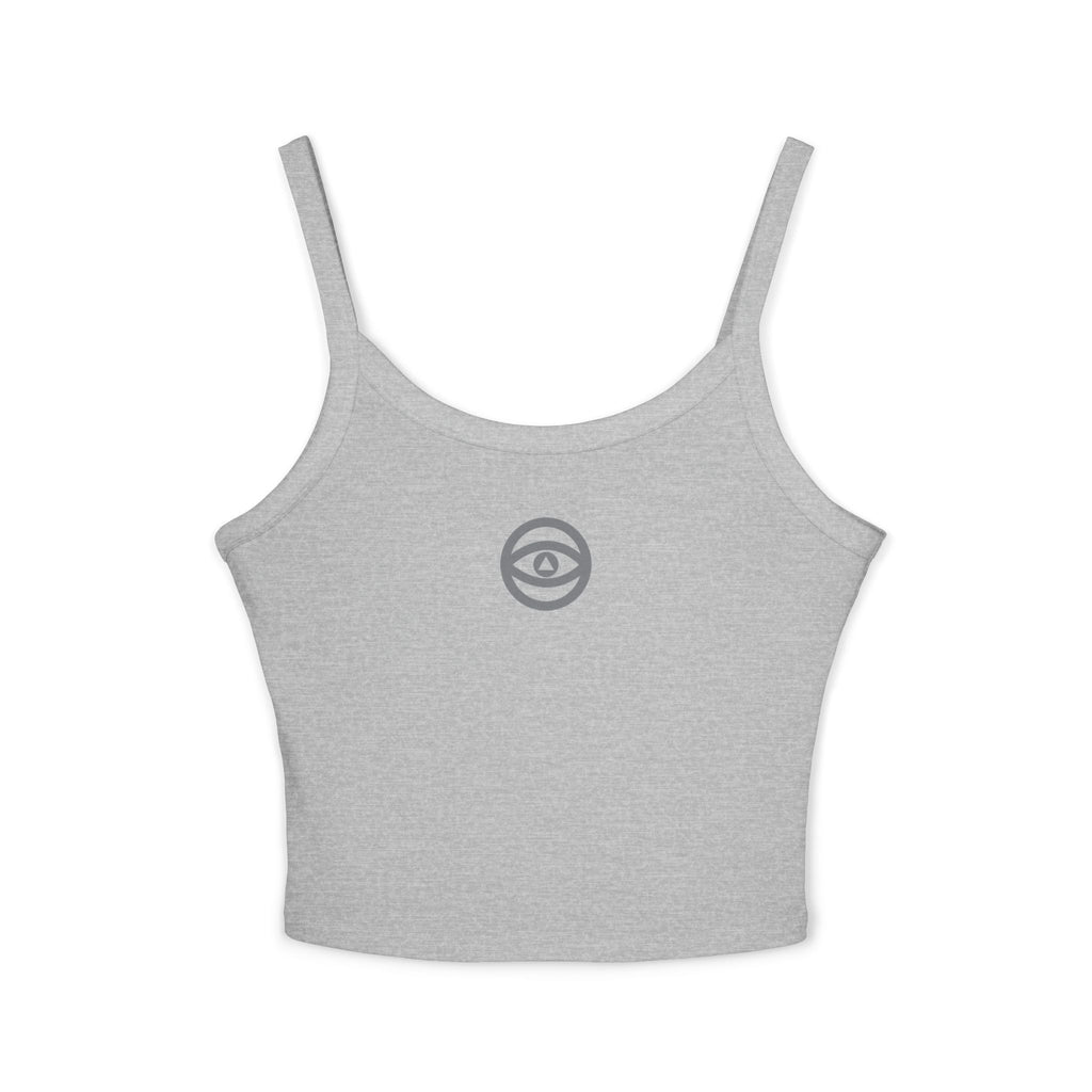 Women's Eye Logo Spaghetti Strap Tank Top — Minimal Graphic Crop #d 11346543