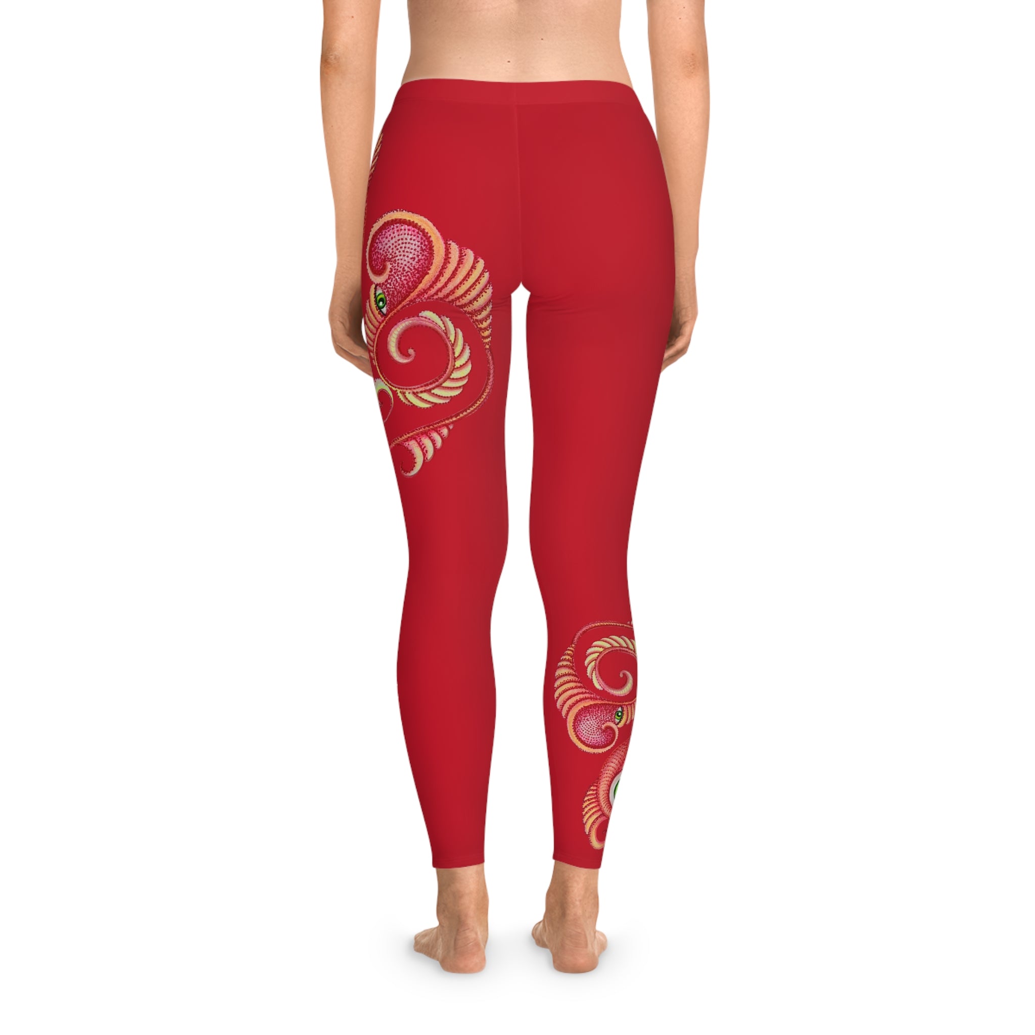 Mandala Accent Leggings — Black Stretch Yoga Pants with Subtle Tribal Corners #hfo7623