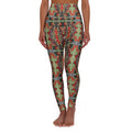 High-Waist Yoga Leggings — Abstract Earth-Tone Patterned Activewear #g6456788