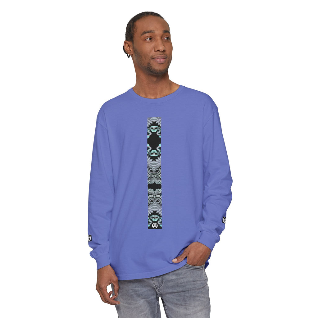 Men's/Women's Long Sleeve T-Shirt — Vertical Geometric Stripe Graphic #kjgd64258