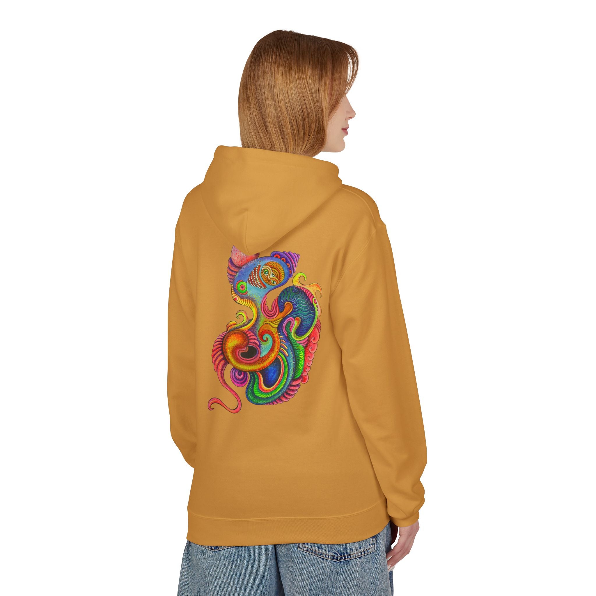Psychedelic Abstract Snake Hoodie — Colorful Surreal Art Pullover #ggd76467