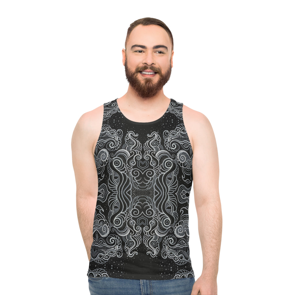 Intricate Black & White Mandala Tank #t23