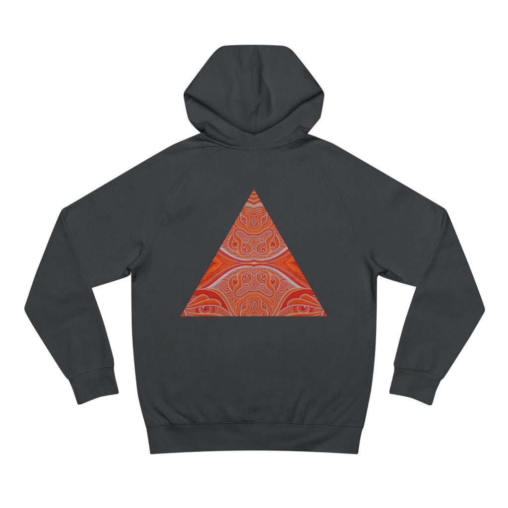 Keyhole & Diamond Pattern Hoodie — Abstract Red Paisley Graphic #yh099879