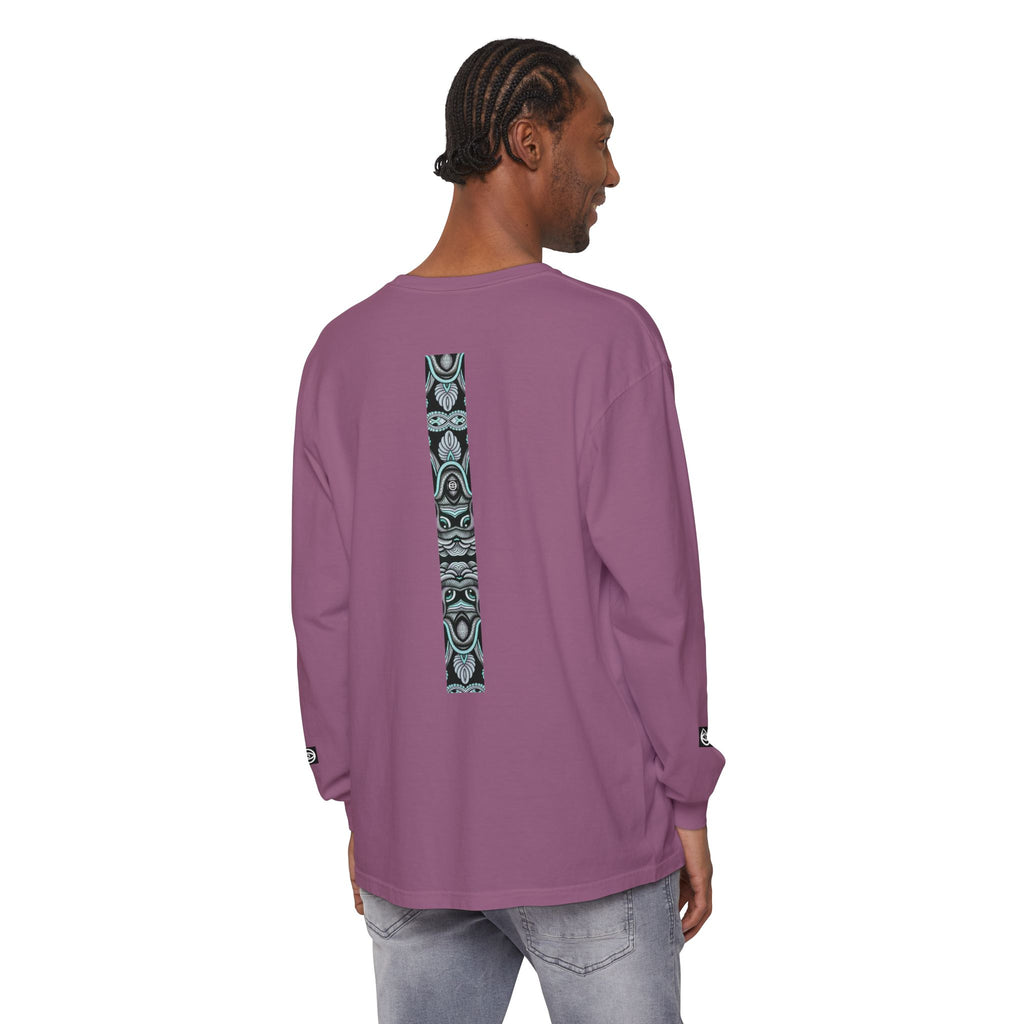 Men's/Women's Long Sleeve T-Shirt — Vertical Geometric Stripe Graphic #kjgd64258