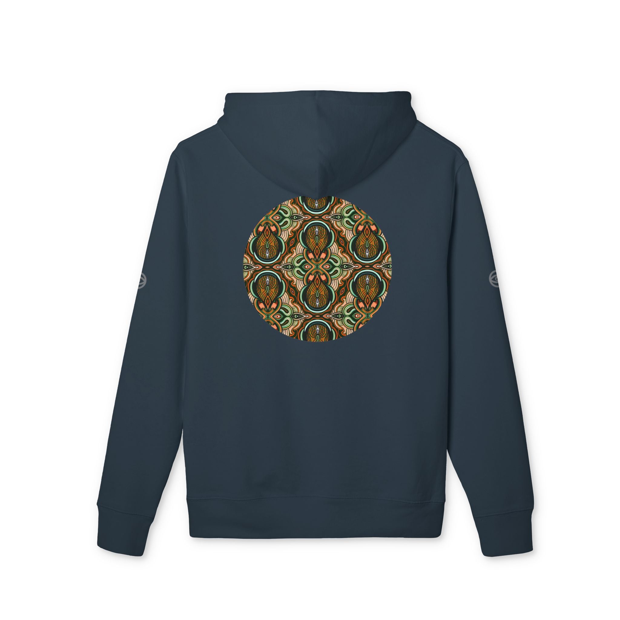 Geometric Tribal Pattern Hoodie — Earth Tone Triangle & Circle Art Sweatshirt #eh2