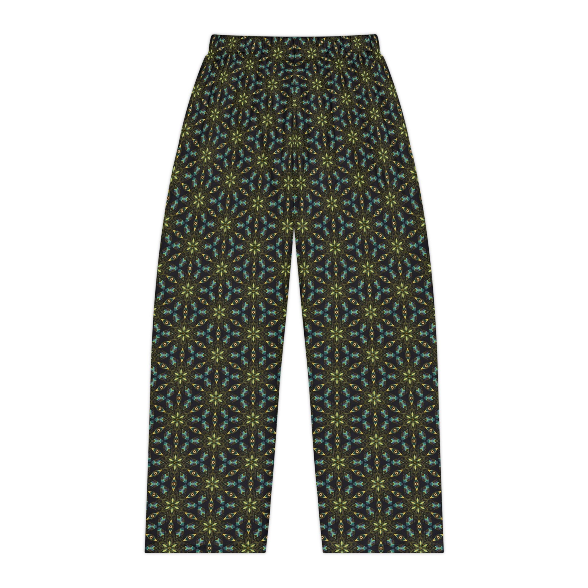 Women's Floral Geometric Pajama Pants — Cozy All-Over Print Lounge Pants #pp12