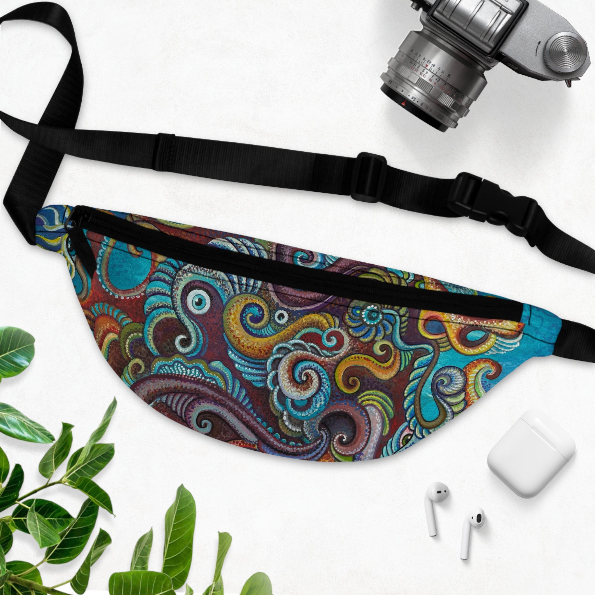 Paisley Swirl Fanny Pack — Colorful Boho Festival Waist Bag.  #fb3