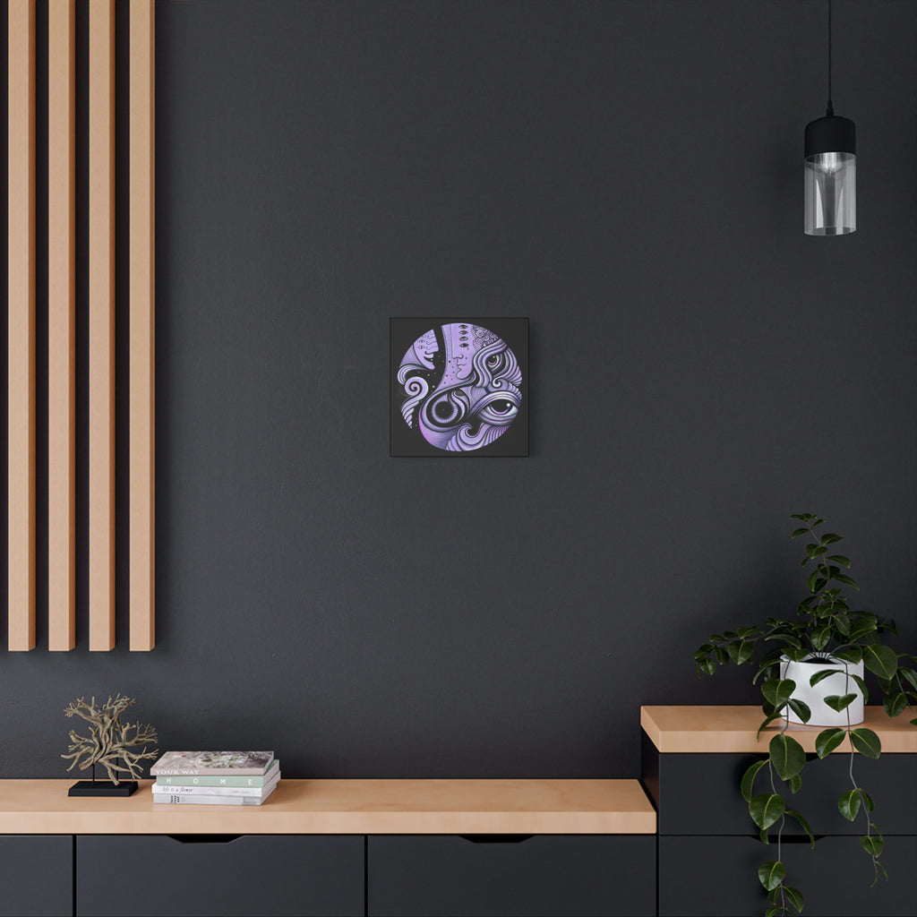 Psychedelic Moon Face Canvas | Matte Stretched Wall Art