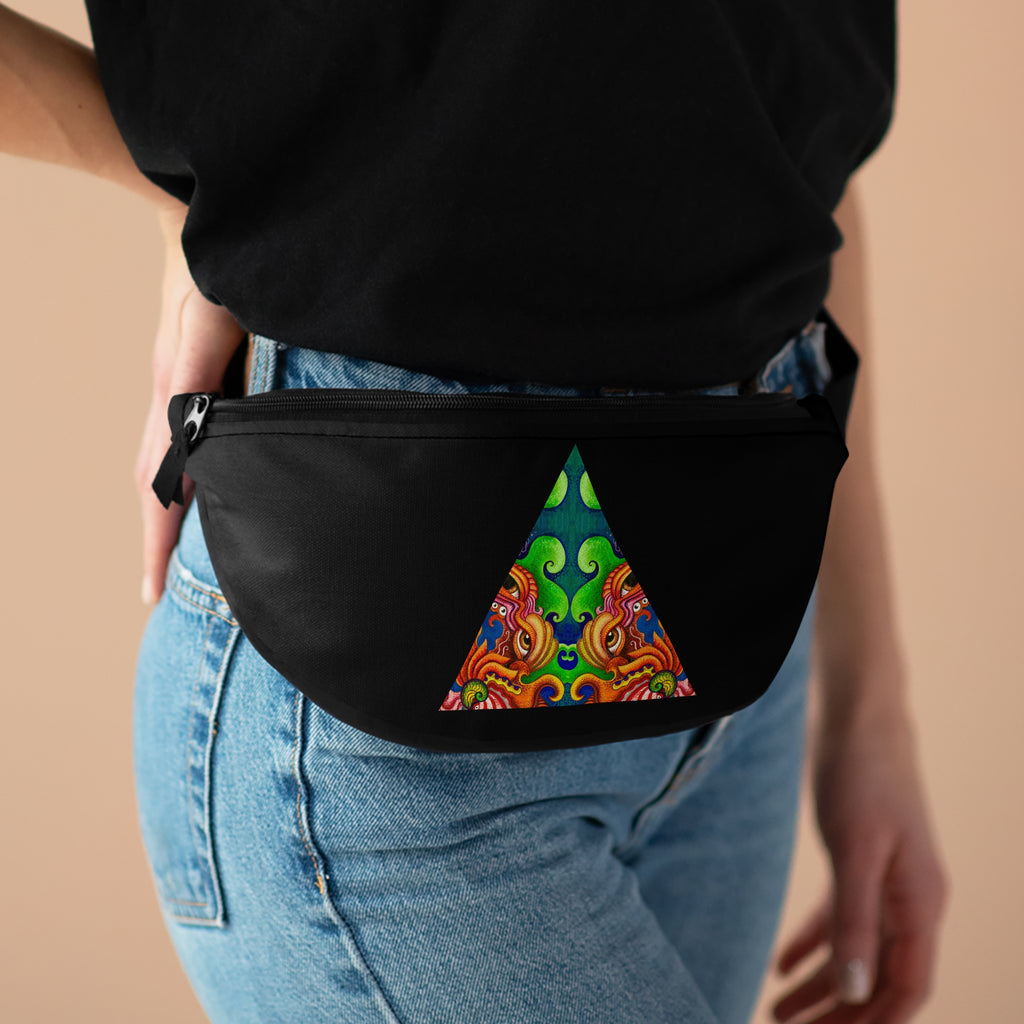 Psychedelic Triangle Fanny Pack — Colorful Retro Festival Waist Bag #fpt6754