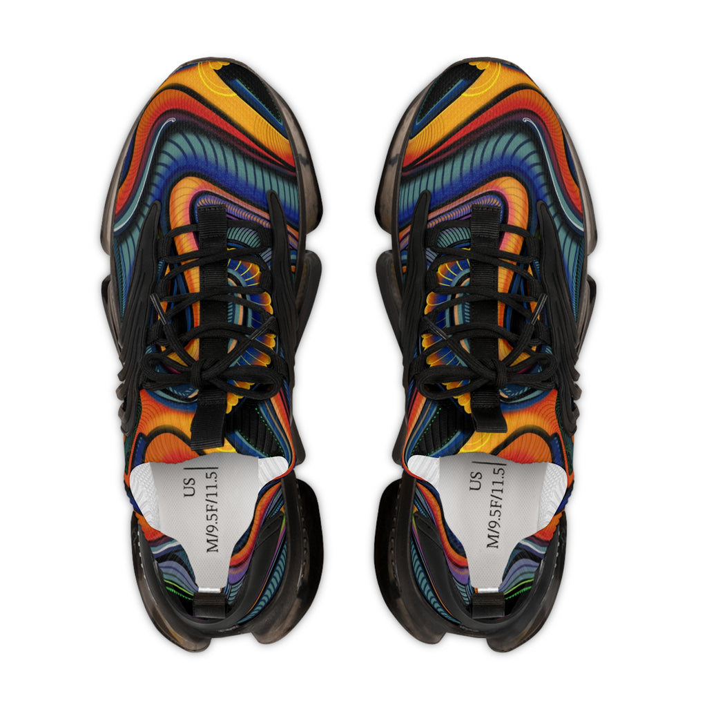 Men's Mesh Sneakers — Retro Psychedelic Swirl Athletic Shoes #lh963278