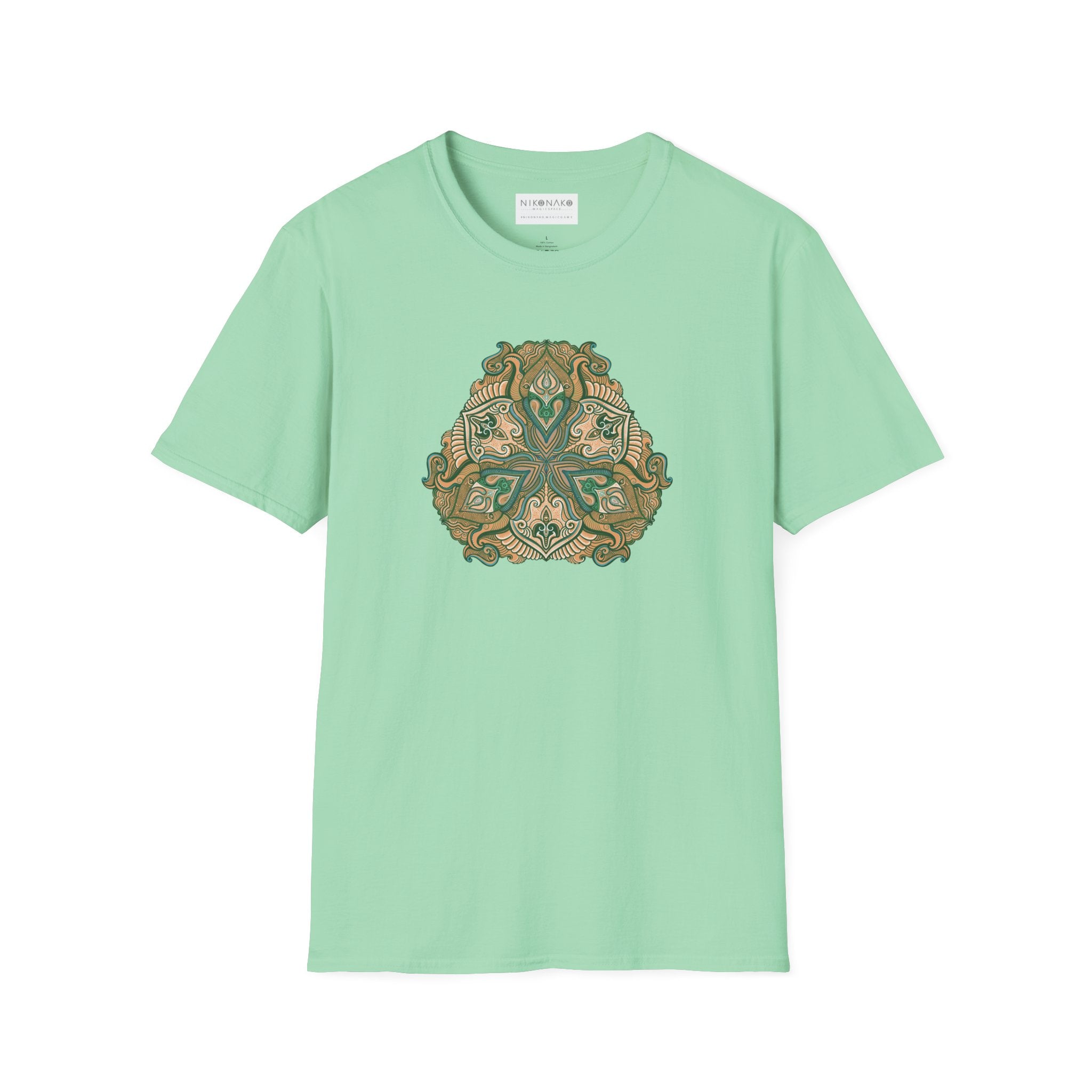 Green Celtic Knot Mandala T-Shirt | Floral Shamrock Pattern