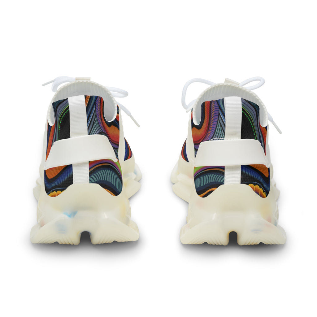 Men's Mesh Sneakers — Retro Psychedelic Swirl Athletic Shoes #lh963278