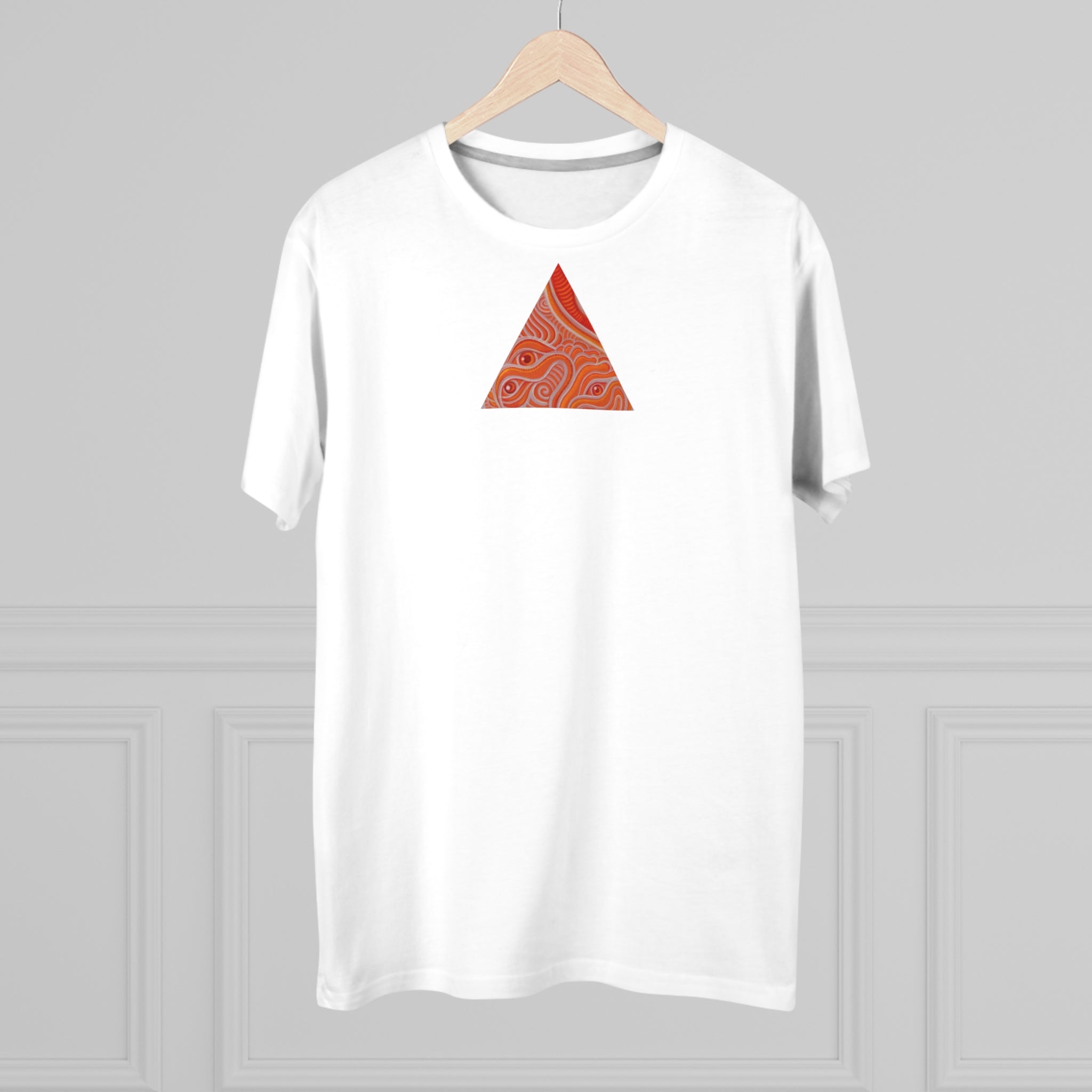 Men's Tee — Red Geometric Triangle Pattern #dm52986