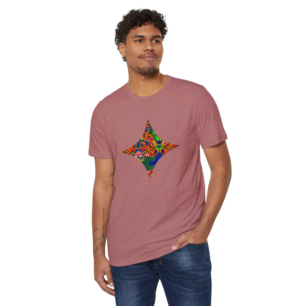 Psychedelic Floral Diamond T‑Shirt — Colorful Retro Pattern Tee #oigr88443
