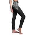 Black Slim Leggings with Subtle Marble Accent — Women’s Casual AOP Leggings #sl5987