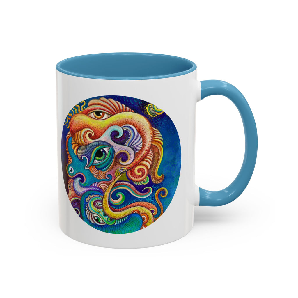Colorful Abstract Fish Circle Mug | Accent Coffee Mug