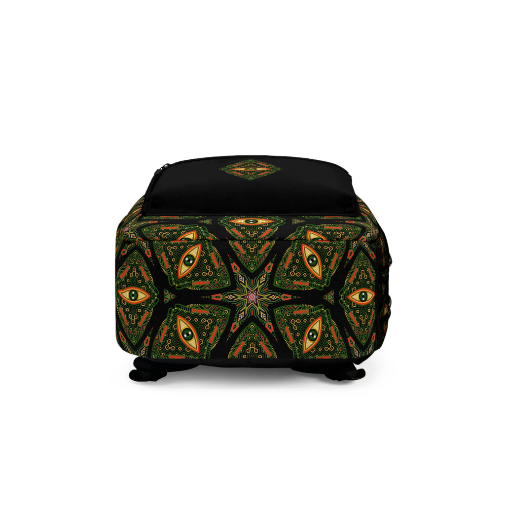 Mystic Eye Pattern Backpack — Bohemian Kaleidoscope Daypack for Students & Travelers #f975356