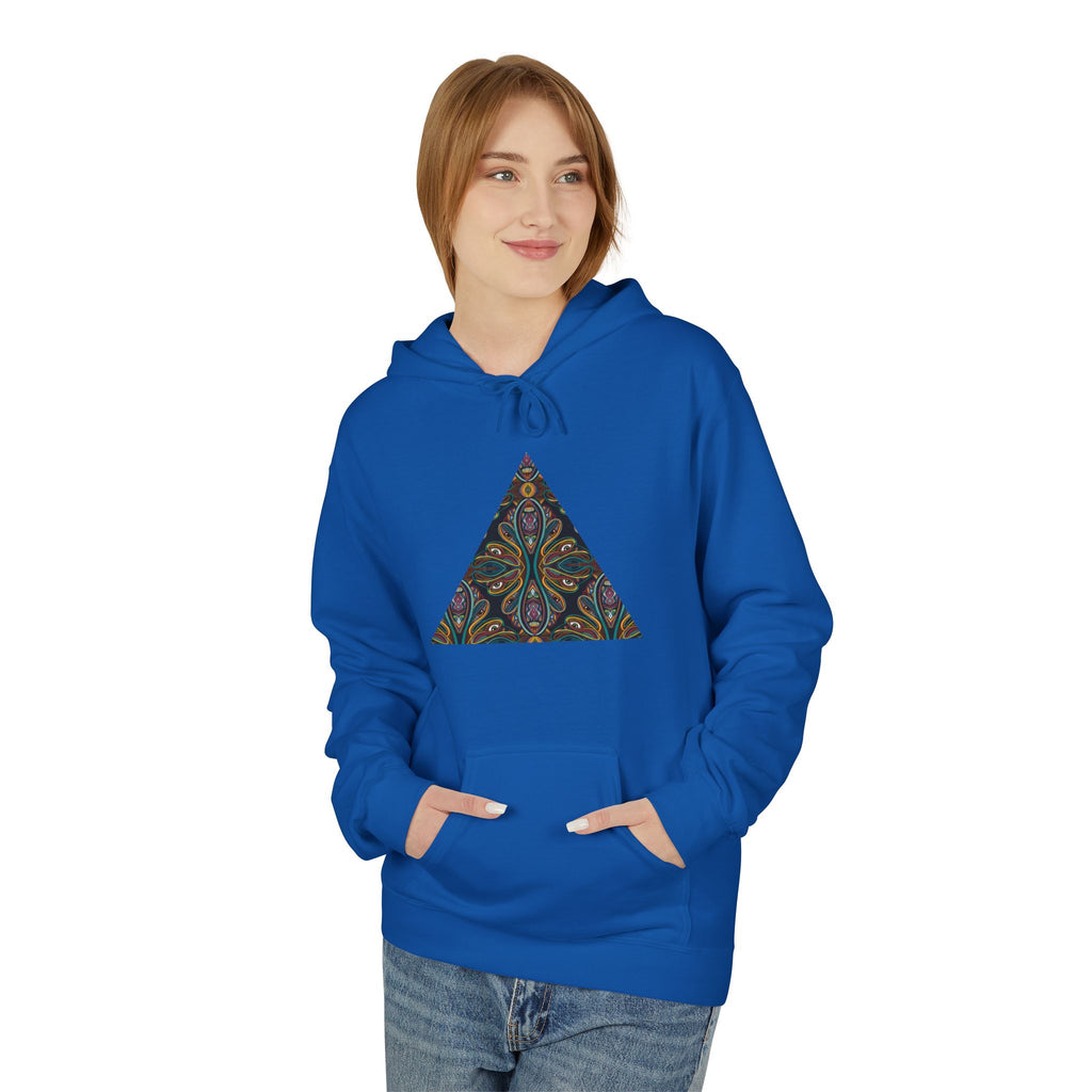 Geometric Mosaic Triangle Hoodie — Decorative Pattern Pullover #i865678