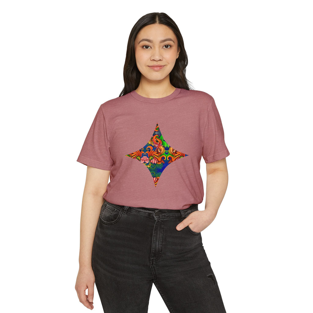 Psychedelic Floral Diamond T‑Shirt — Colorful Retro Pattern Tee #oigr88443