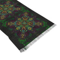 Bohemian Kaleidoscope Light Scarf — Dark Green Floral Pattern #j8289