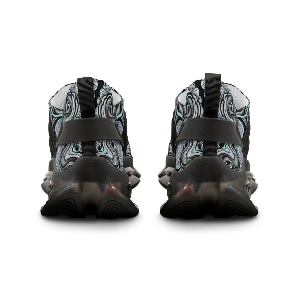 Men's Mesh Sneakers — Abstract Swirl Pattern Athletic Shoes #jf9765