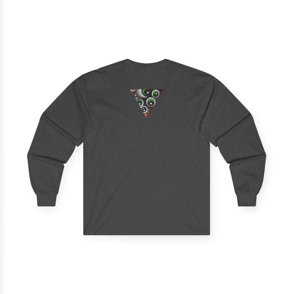 Triangle Camo Graphic Long Sleeve Tee — Minimal Military-Inspired Chest Print #k646&