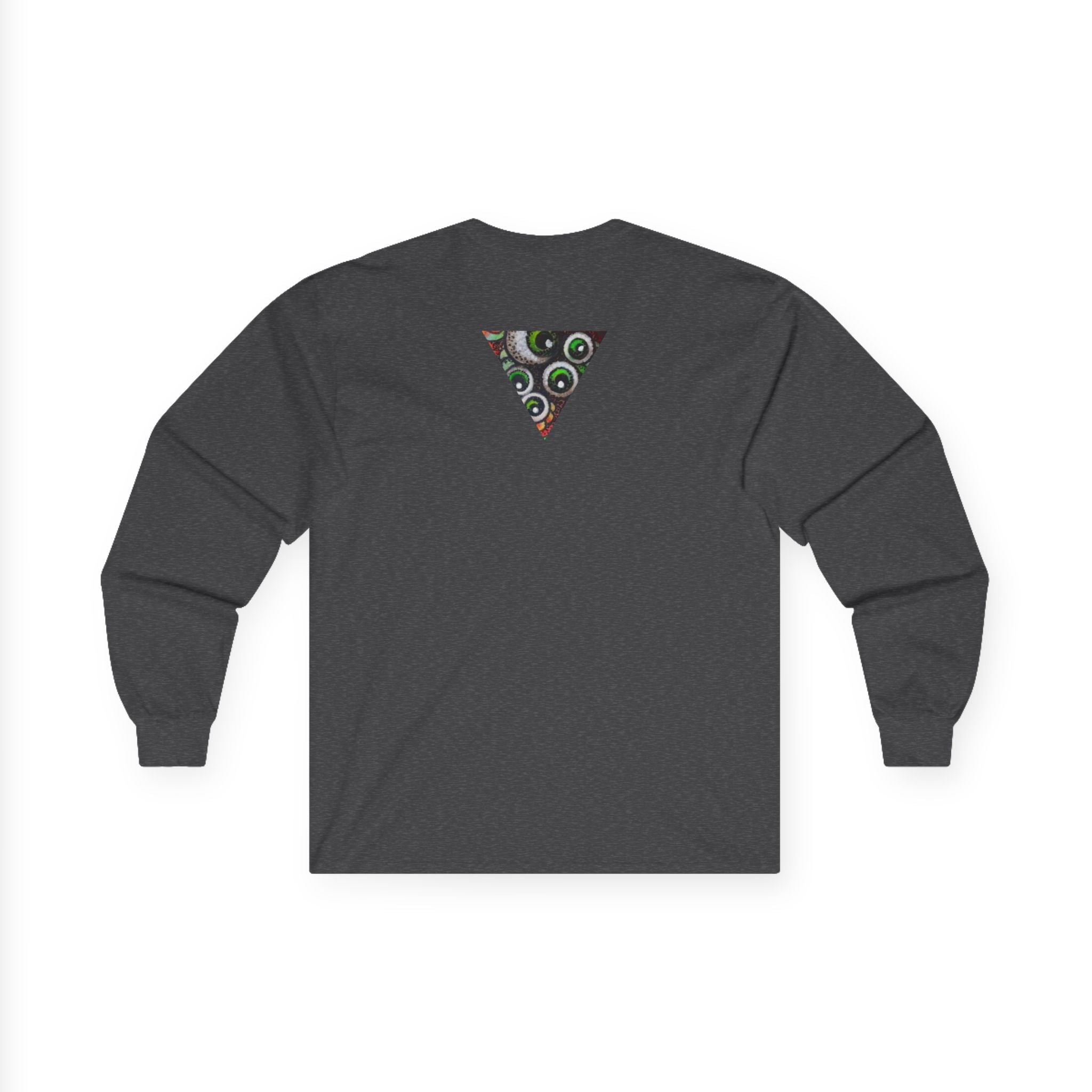 Triangle Camo Graphic Long Sleeve Tee — Minimal Military-Inspired Chest Print #k646&
