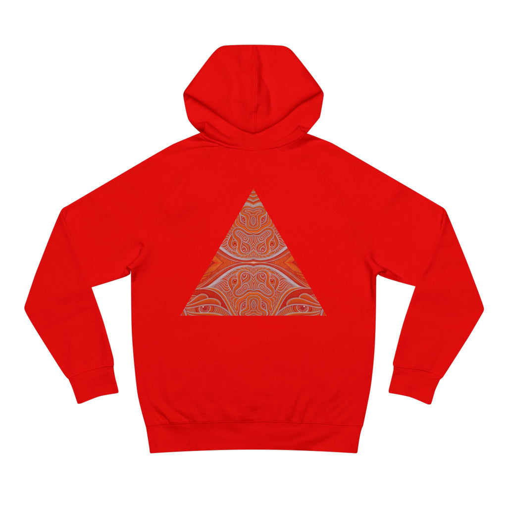 Keyhole & Diamond Pattern Hoodie — Abstract Red Paisley Graphic #yh099879