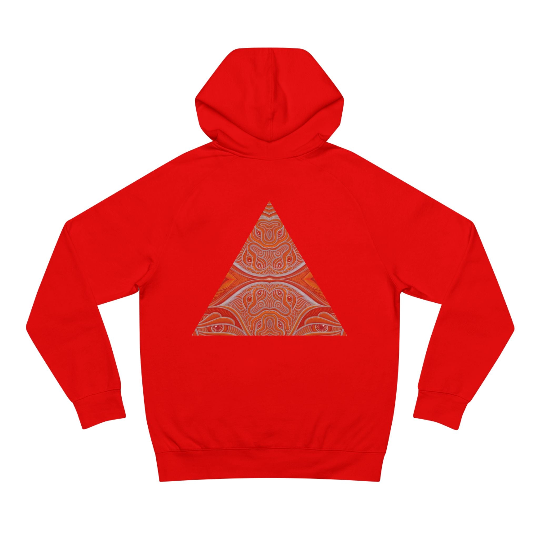 Keyhole & Diamond Pattern Hoodie — Abstract Red Paisley Graphic #yh099879