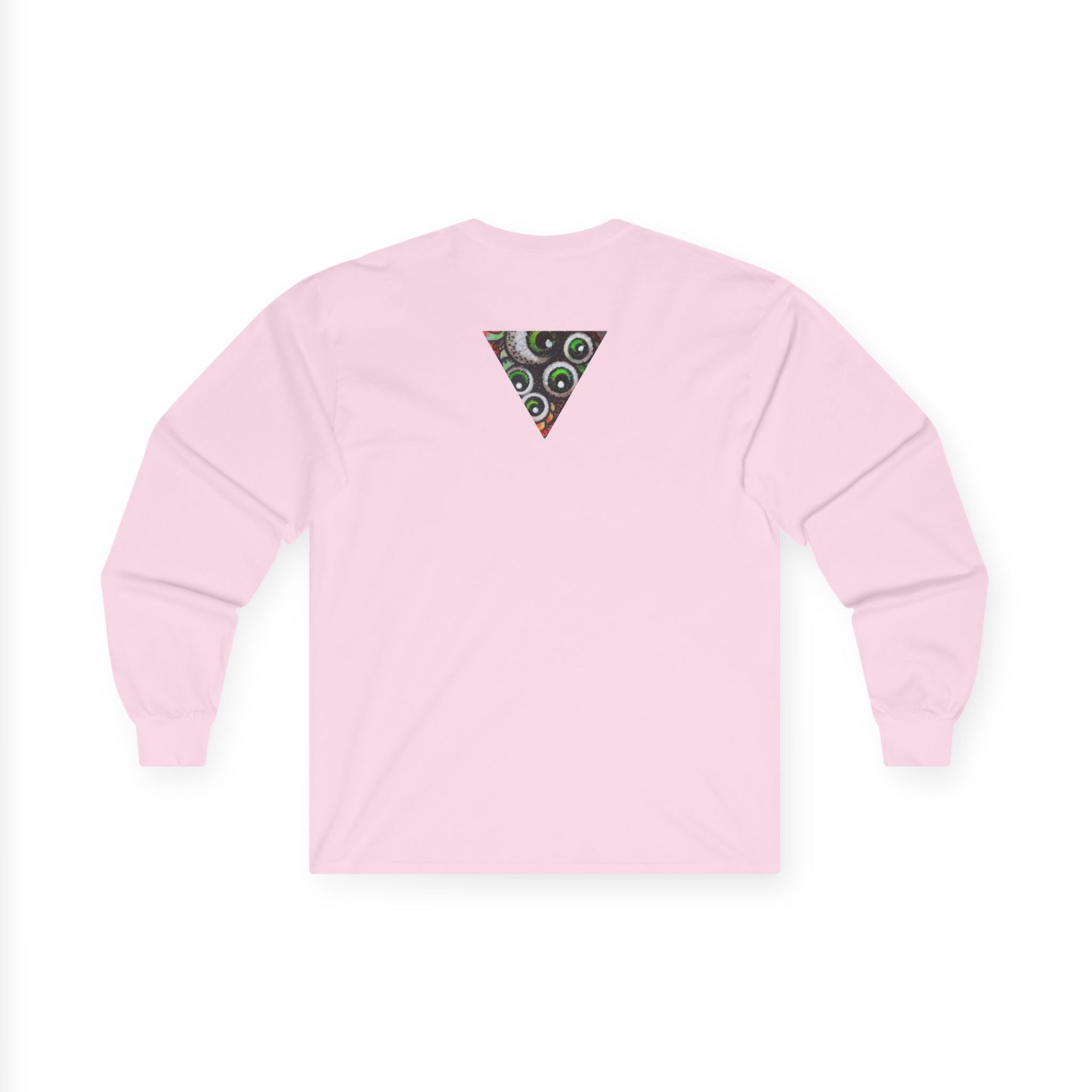 Triangle Camo Graphic Long Sleeve Tee — Minimal Military-Inspired Chest Print #k646&