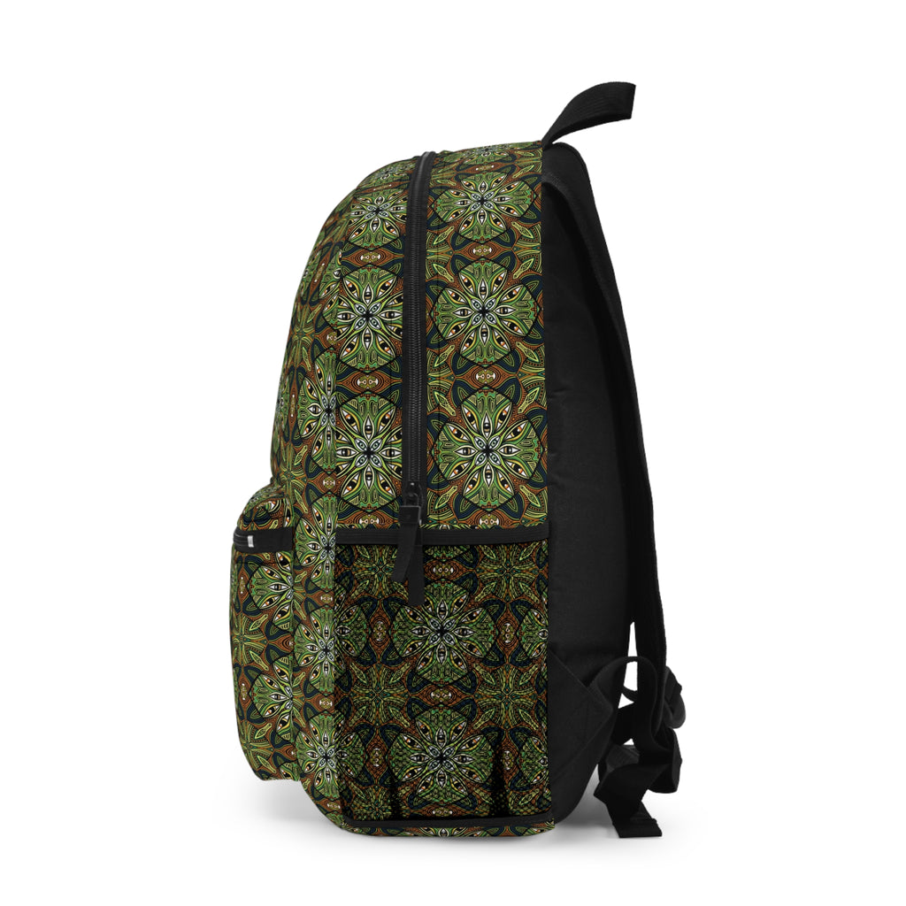 Green Mandala Backpack — Boho Floral Pattern Daypack for School & Travel #lhf975487
