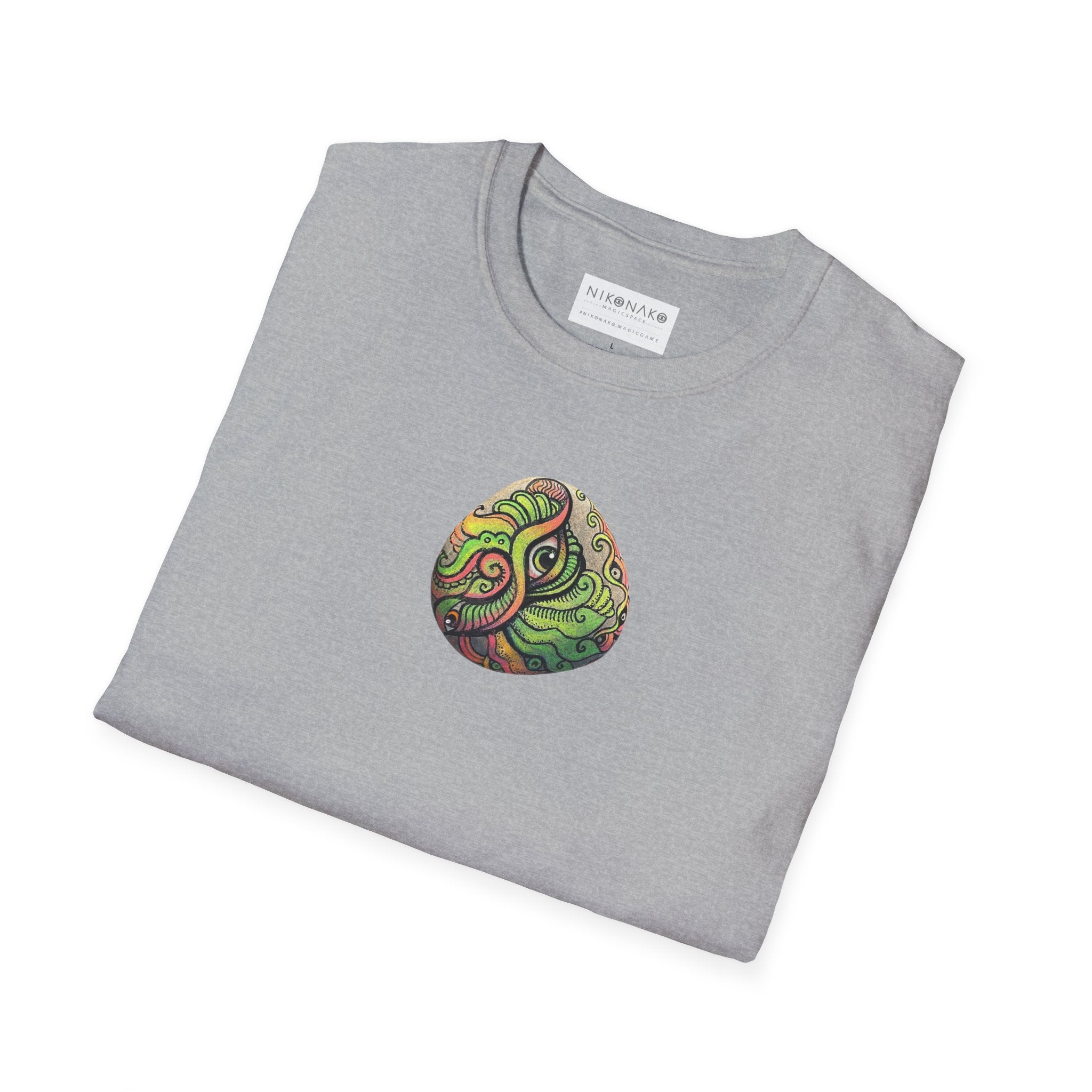 Psychedelic Green Mandala T-Shirt — Abstract Tribal Circle Art Tee #h84210