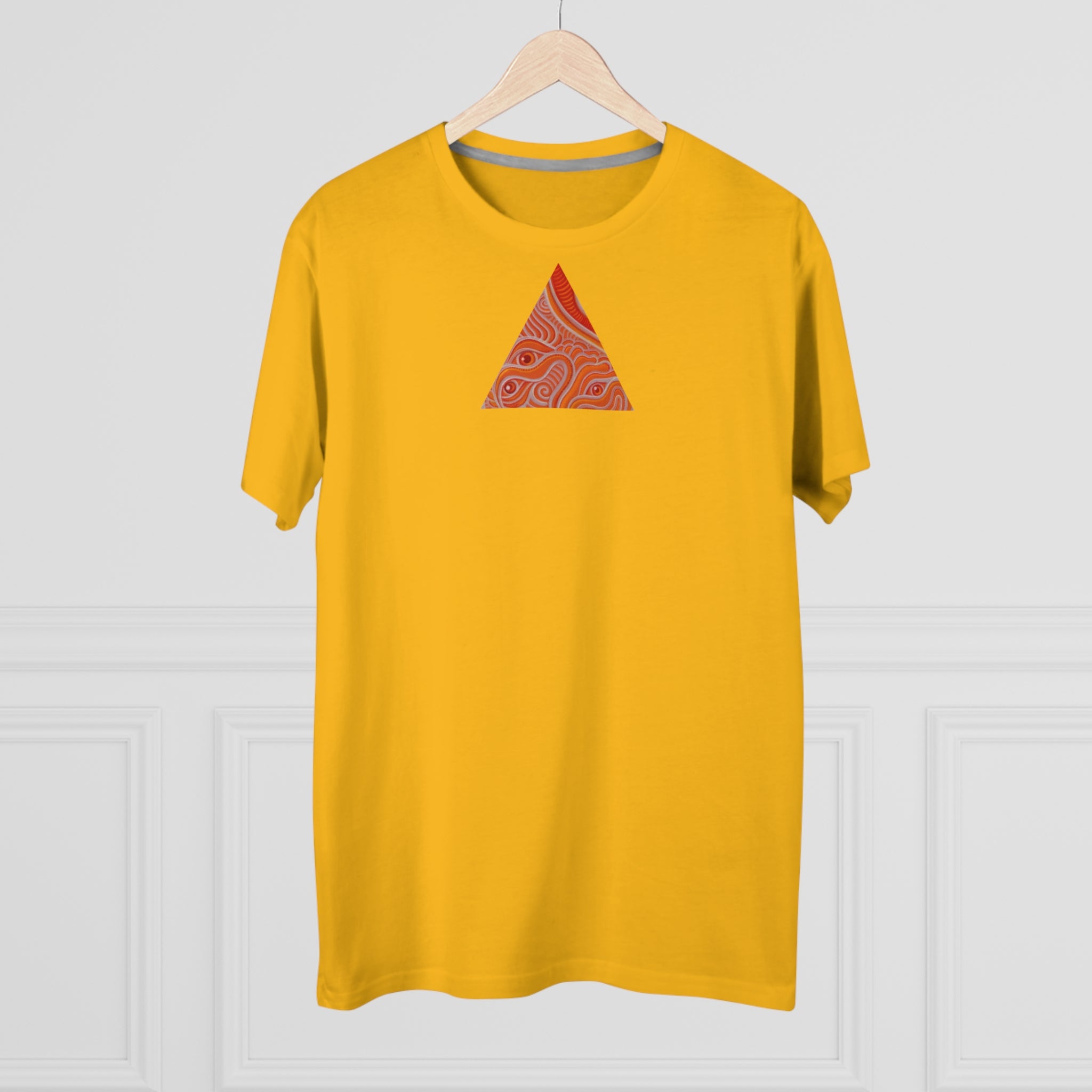 Men's Tee — Red Geometric Triangle Pattern #dm52986