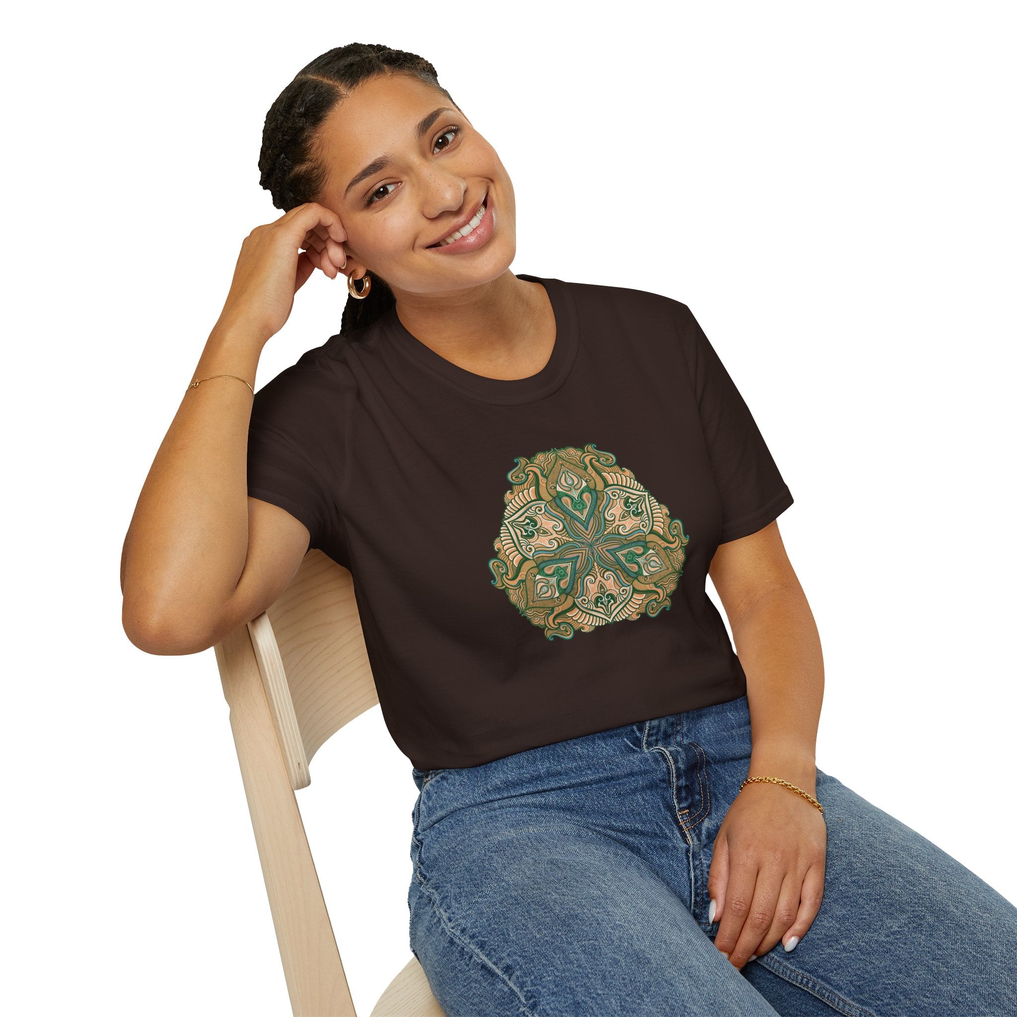 Green Celtic Knot Mandala T-Shirt | Floral Shamrock Pattern