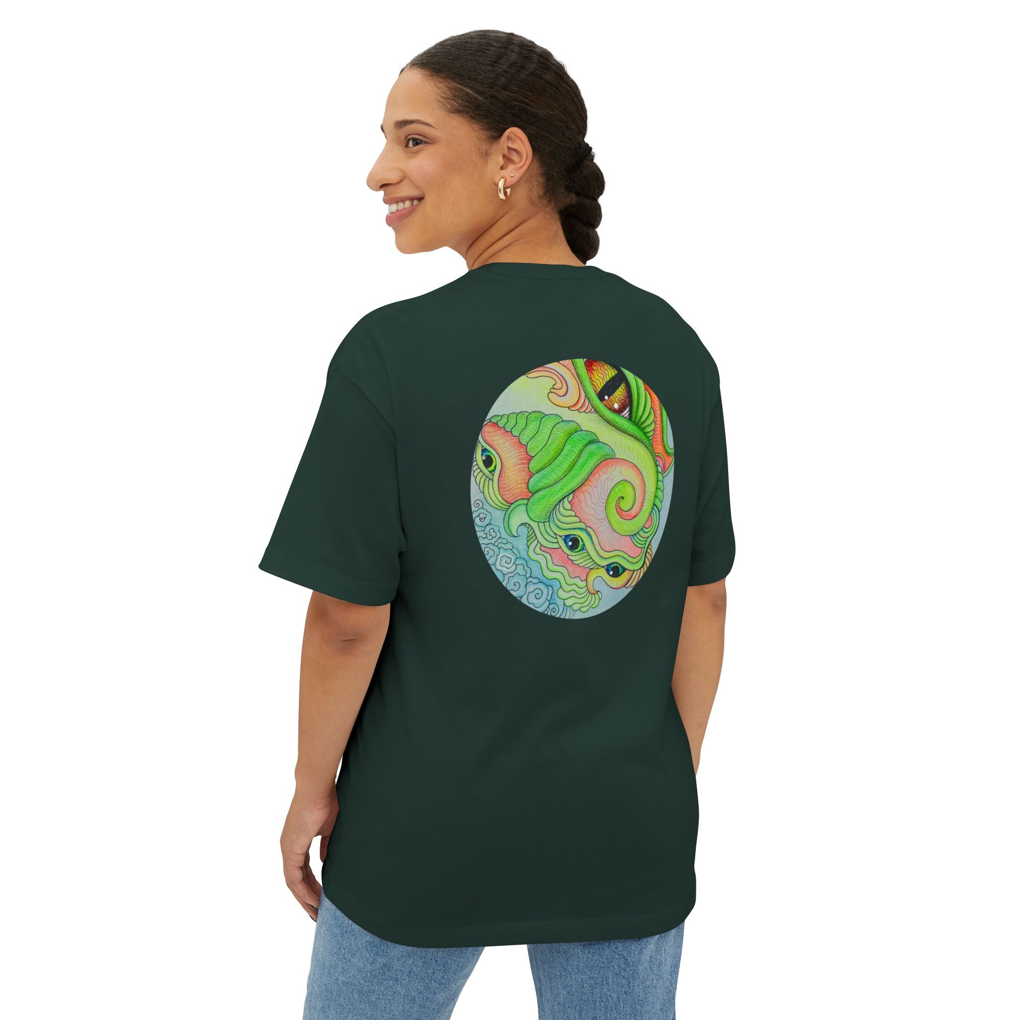 Psychedelic Triangle & Circle Graphic Tee — Retro Swirl Art T-Shirt #gr9523
