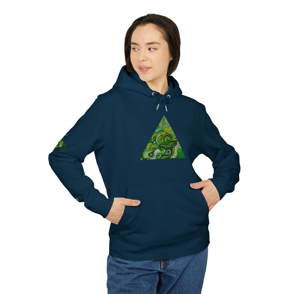 Green Geometric Nature Hoodie — Triangle Diamond Forest Graphic #iyf874322