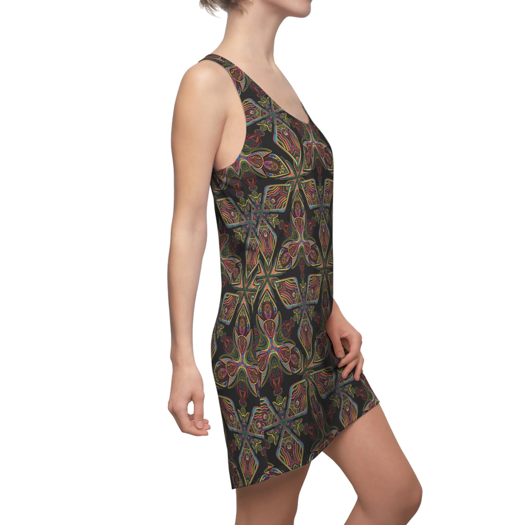 Kaleidoscope Floral Racerback Dress — Boho Patterned AOP #gho7540