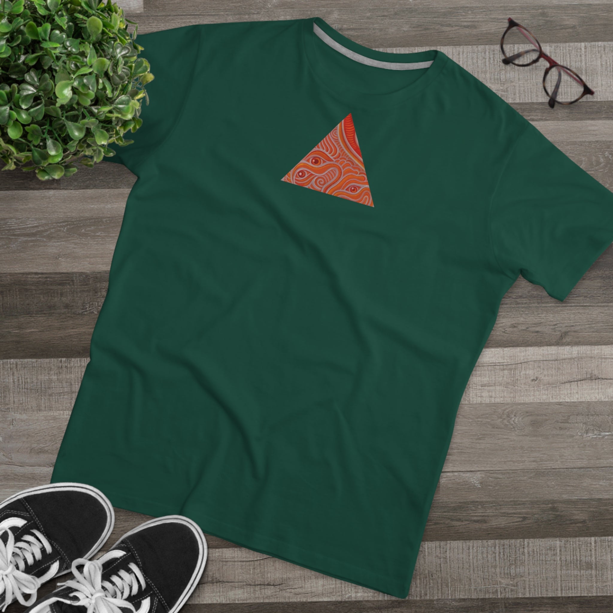 Men's Tee — Red Geometric Triangle Pattern #dm52986