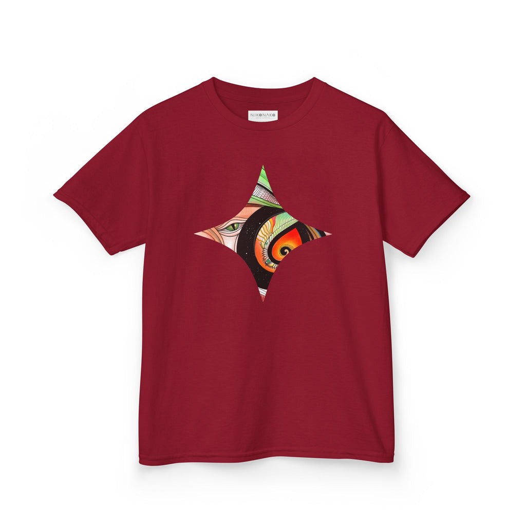 Abstract Eye Pattern Kids Tee | Geometric Star & Triangle Art