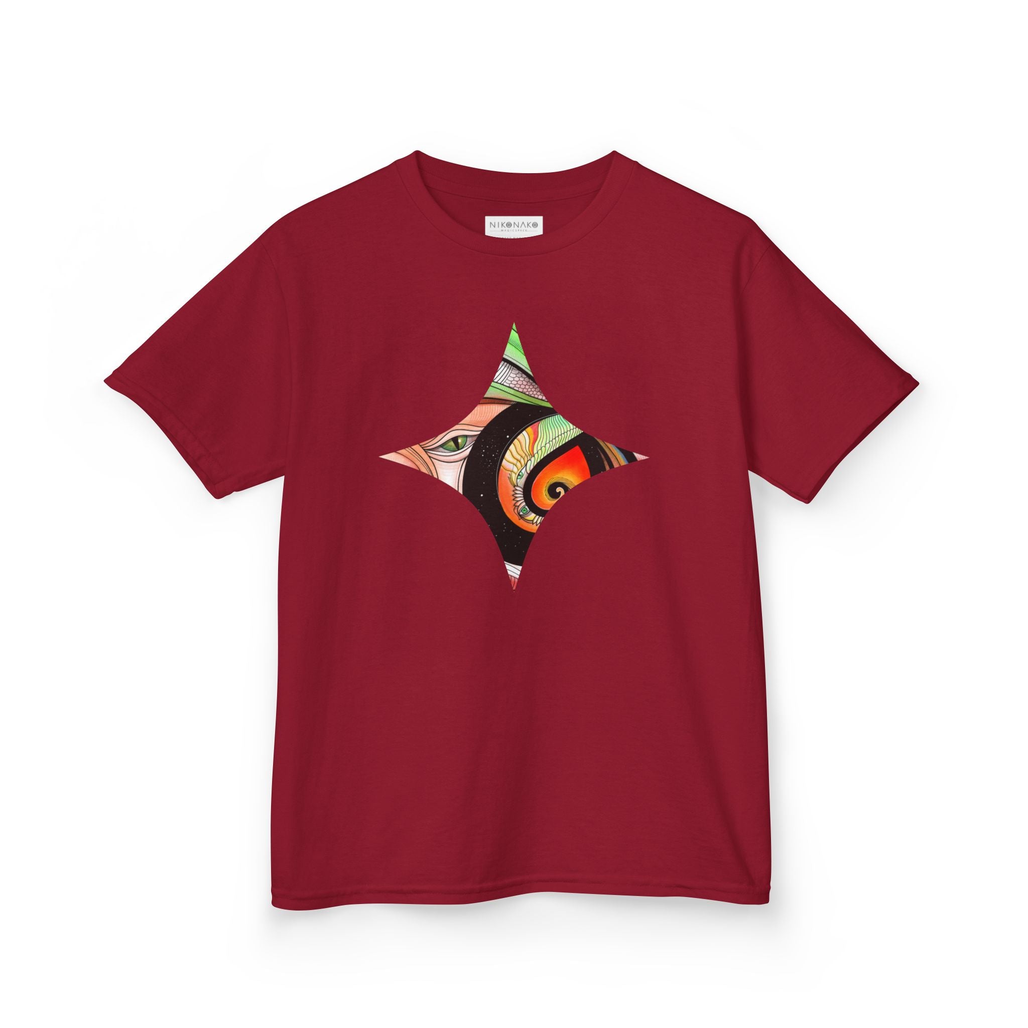 Abstract Eye Pattern Kids Tee | Geometric Star & Triangle Art