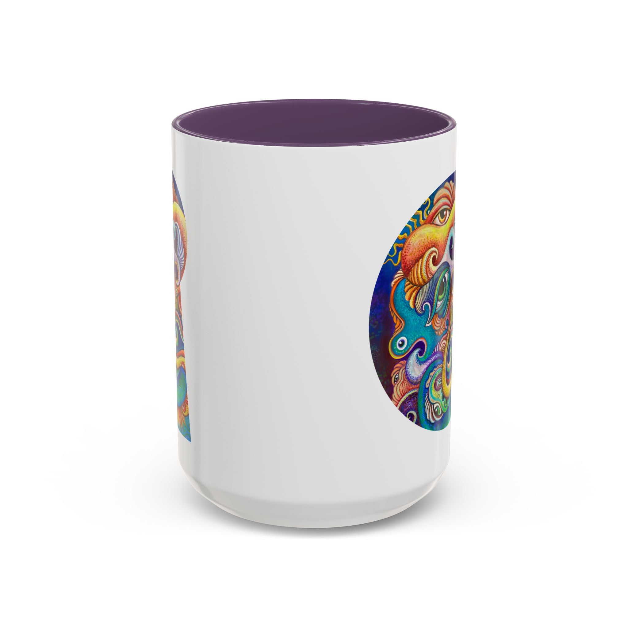 Colorful Abstract Fish Circle Mug | Accent Coffee Mug
