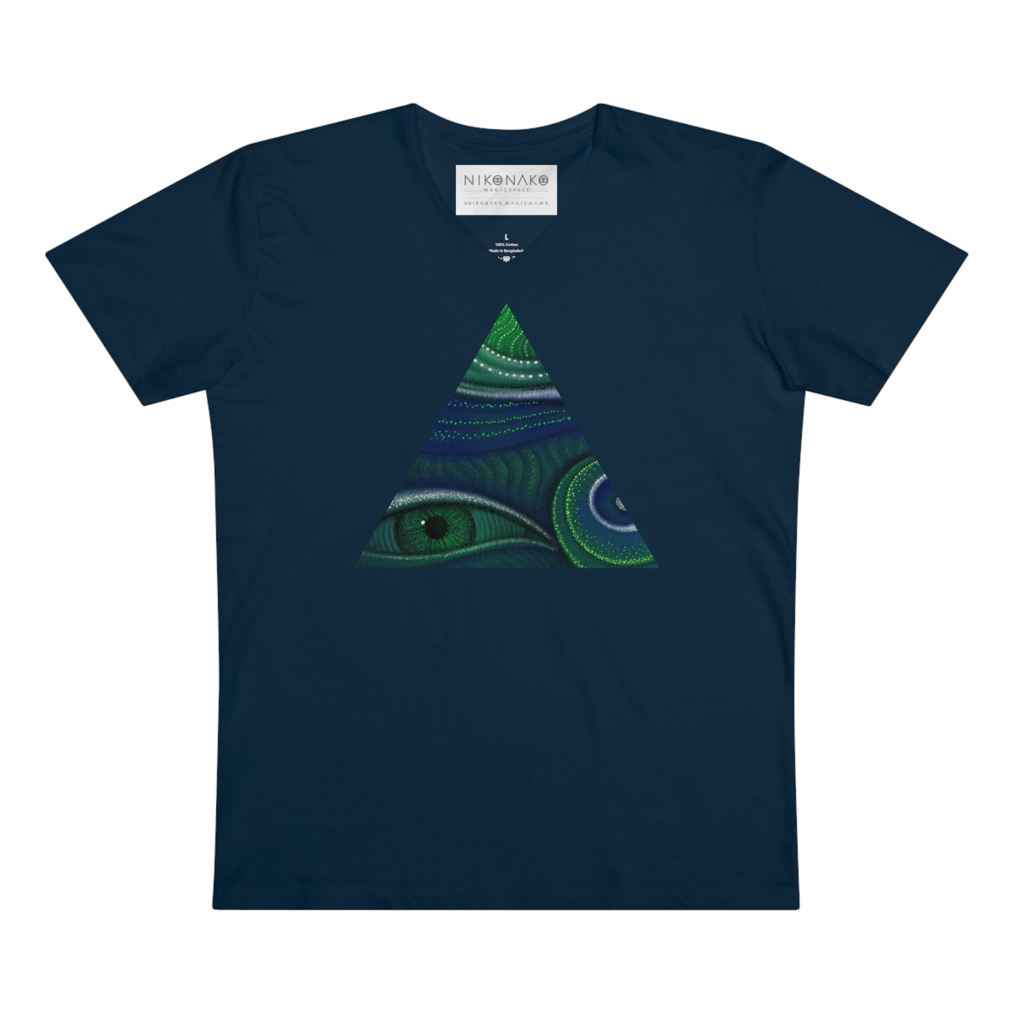 Peacock Eye Triangle V-Neck T‑Shirt #ts3