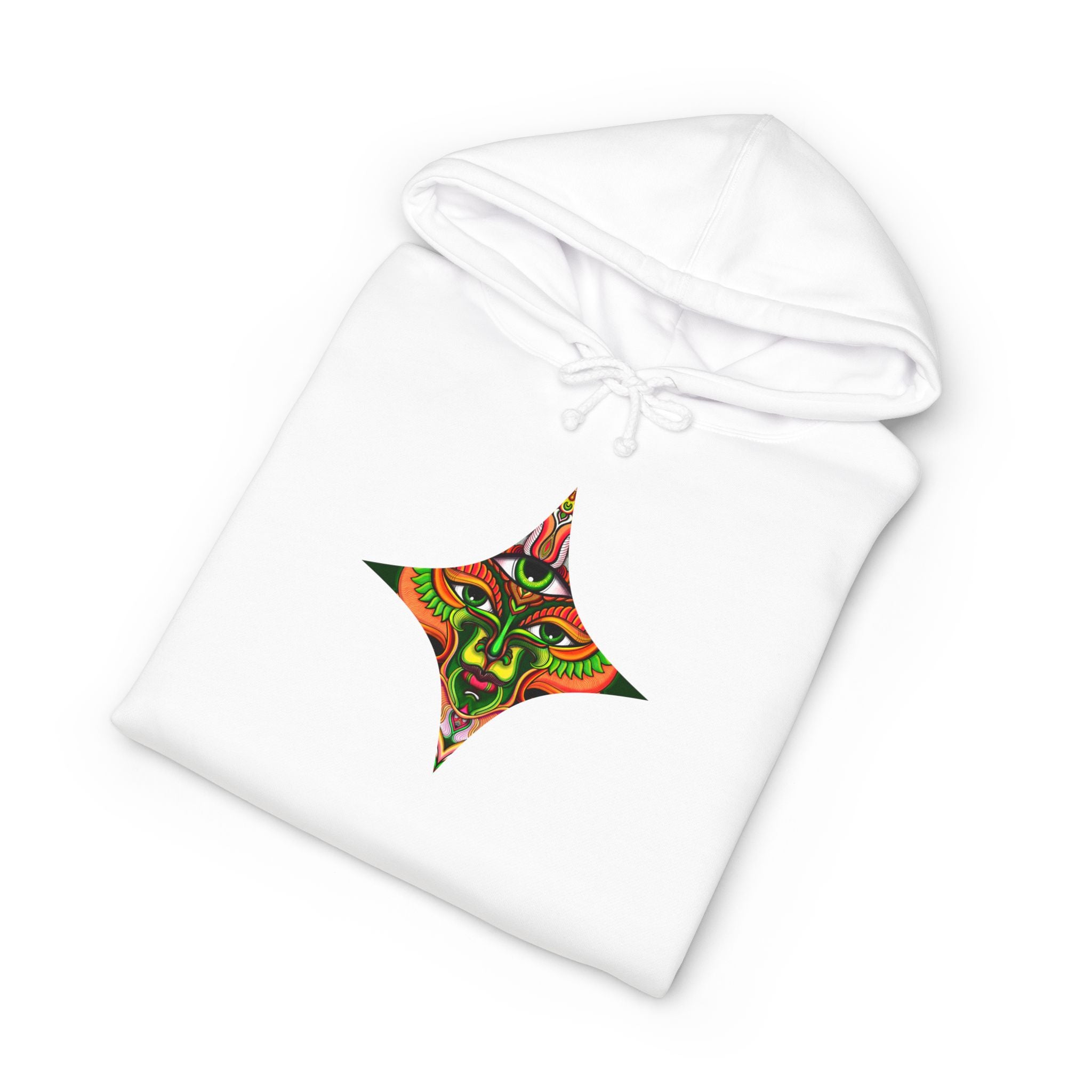 Hoodie — Vibrant Tribal Mask Graphic Pullover #h976345