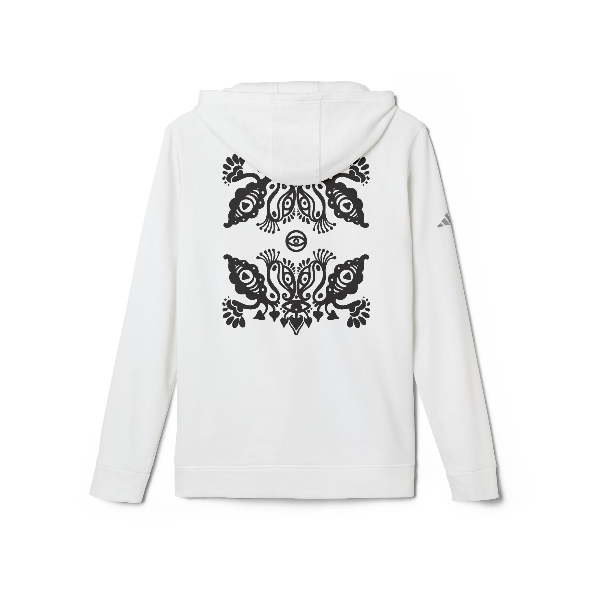Adidas Hoodie — Ornamental Symmetry Black Graphic Zip-Up #y086467