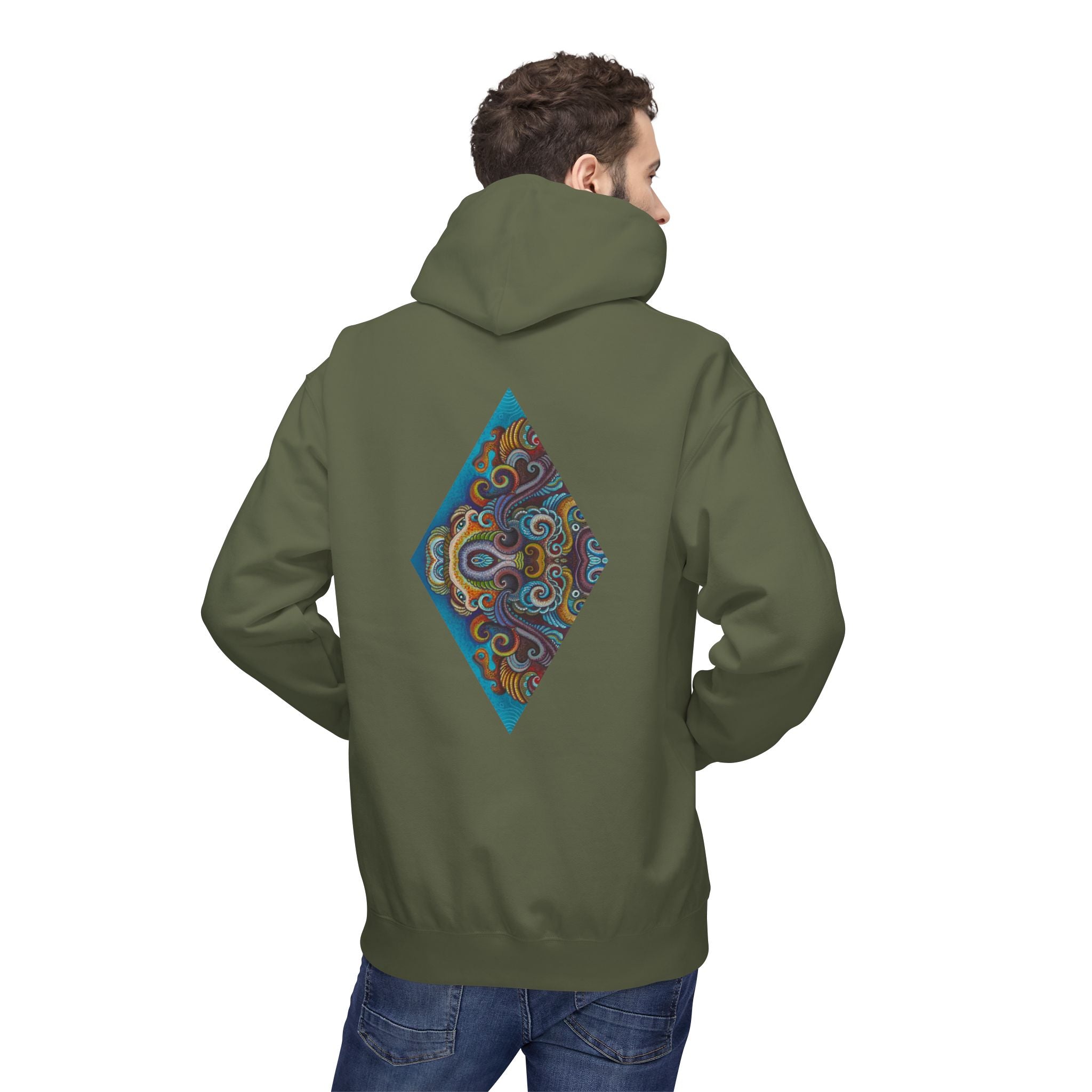 Hoodie — Colorful Geometric Tribal Diamond Print #g765889