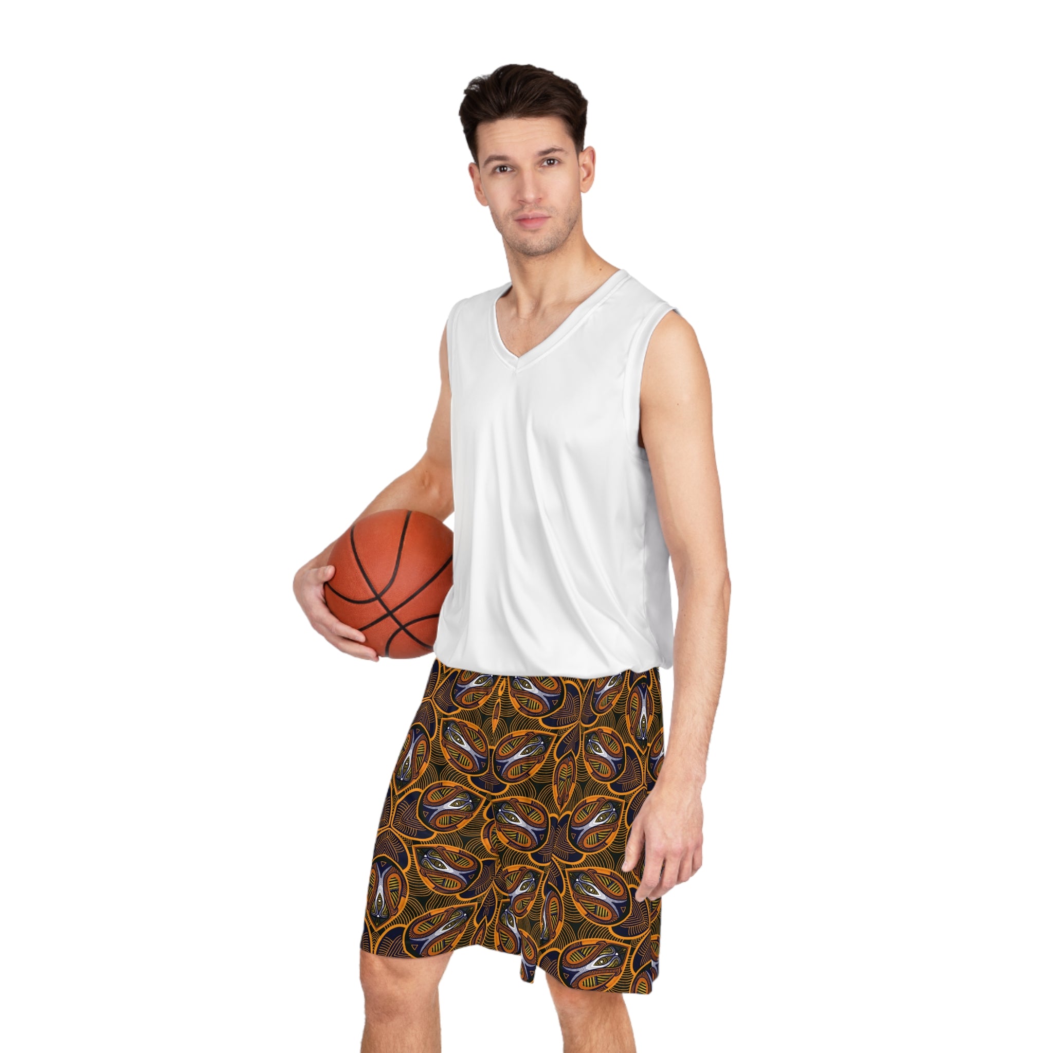 Ethnic Pattern Basketball Shorts – Retro Tribal All-Over Print #8k8833
